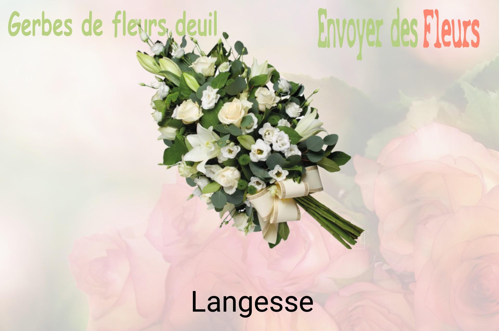 Gerbe de fleurs de deuil livrée à Langesse